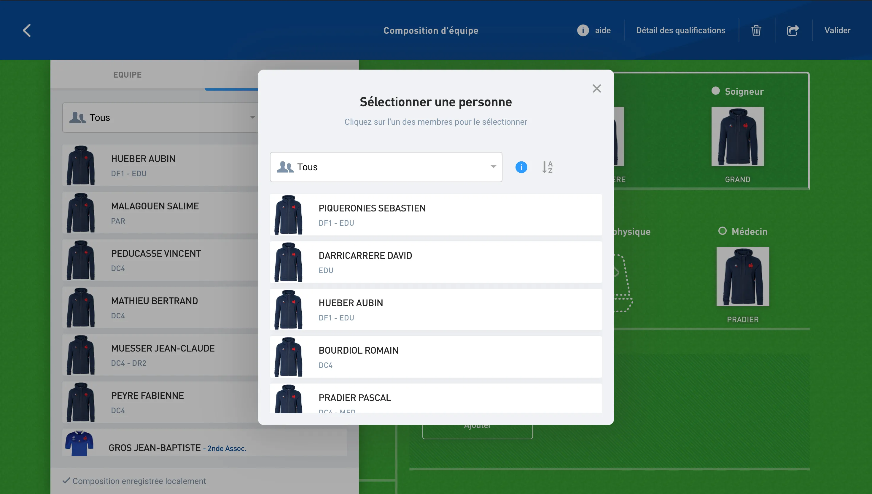 Ajout du rédacteur de la feuille de match