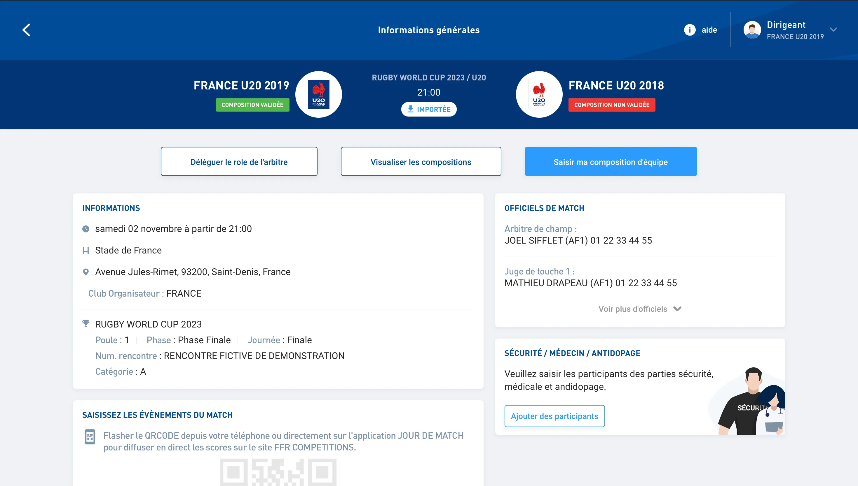 Confirmation de la validation